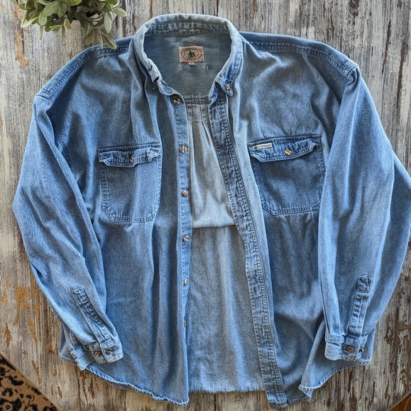 2/$45 Oversized Demin Button Down Shirt Womens XL 2/$45 - Picture 10 of 11